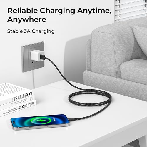 for iPhone 17 16 Pro Max Charger Cord (3Pack 3.3/6.6/10FT(1/2/3M) / 3 Pack / Black)