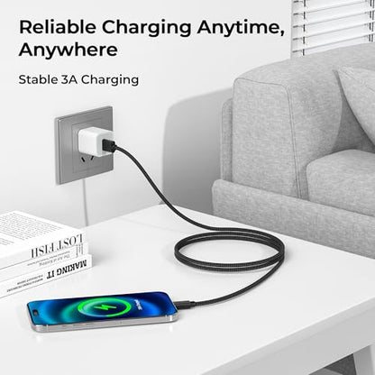 for iPhone 17 16 Pro Max Charger Cord (3Pack 3.3/6.6/10FT(1/2/3M) / 3 Pack / Black)