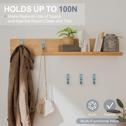 20 Pack Coat Hooks for Hanging (20pcs + Light Blue)