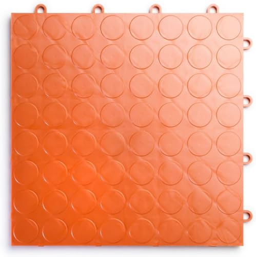 SnapLock RaceDeck CircleTrac 12"x12" Interlocking Garage Tiles (12 Pack / Orange)