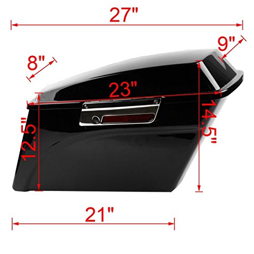 Motorcycle Hard Saddlebags with Black Conversion Brackets Fit For Harley Softail Deluxe Heritage Softail 1984 (Vivid Black W/ Chrome Latches)