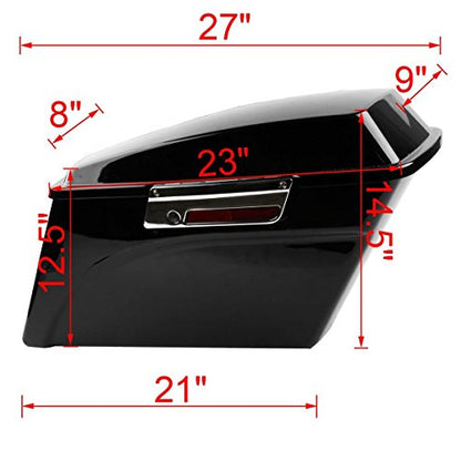 Motorcycle Hard Saddlebags with Black Conversion Brackets Fit For Harley Softail Deluxe Heritage Softail 1984 (Vivid Black W/ Chrome Latches)