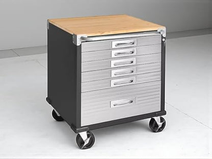 Heavy Duty Rolling Storage Cabinet with Wheels and Drawers (6 Drawer (28" W x 25" D x 34.5" H) / Graphite)