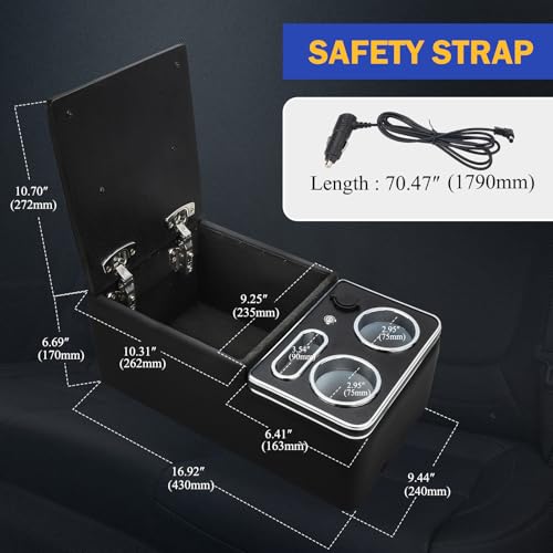 Upgrade Center Console Organizer with Cup Holder& Phone Holder