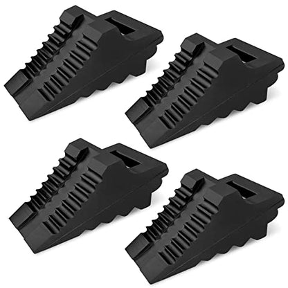 Solid Rubber Wheel Chocks Heavy Duty Trailer Chock (4 Pc Medium)