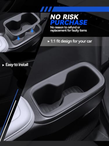 for Santa Fe Cup Holder 2024 2025 2026 Santa Fe Hybrid Accessories 5 Pcs Set Center Console + Second Door + Third Row Cup Holder Insert (for 2024-2026 Hyundai Santa Fe)