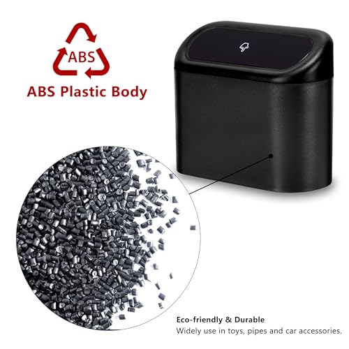 Mini Car Trash Can with Lid (Black)