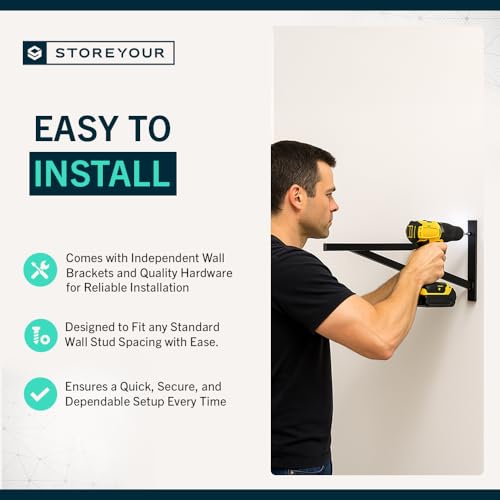Garage Wall Shelf (Black / 1x2ft 2-Pack Shelf | 100lb Each (No Hooks))
