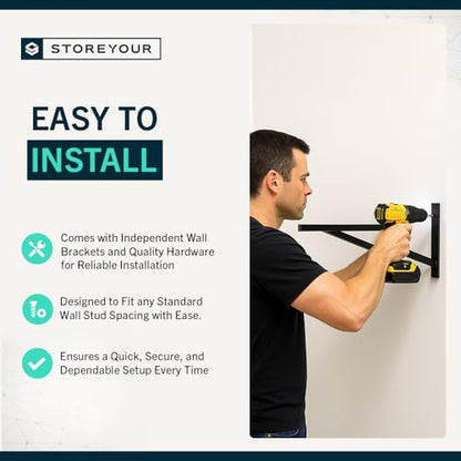 Garage Wall Shelf (Black / 1x2ft 2-Pack Shelf | 100lb Each (No Hooks))