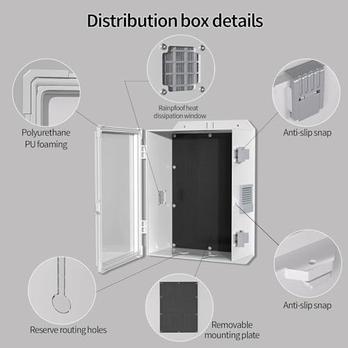 Outdoor Electrical Junction Box (13"H x 9.2"L x 5.6"W & Standard)