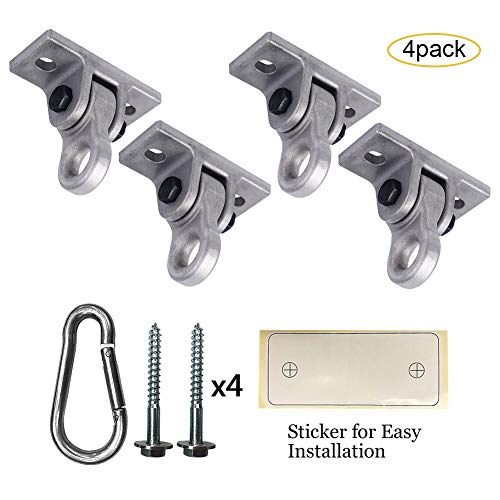 Heavy Duty White Metal Color Swing Hangers Screws Bolts Included Over 5000 lb Capacity Playground Porch Yoga Seat Trapeze Wooden Sets Indoor Outdoor (4 Pack / 4 Packs Silver)