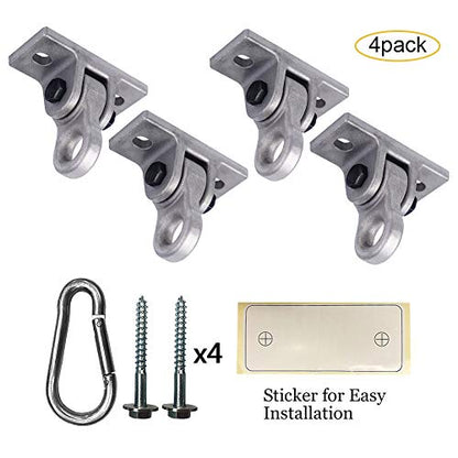 Heavy Duty White Metal Color Swing Hangers Screws Bolts Included Over 5000 lb Capacity Playground Porch Yoga Seat Trapeze Wooden Sets Indoor Outdoor (4 Pack / 4 Packs Silver)