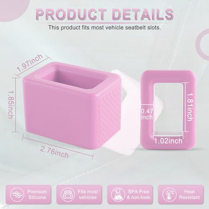 2PCS Seat Belt Buckle Holder (Pink)