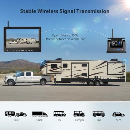 3 Magnetic Solar Wireless Backup Camera System (9"-3 Cam)