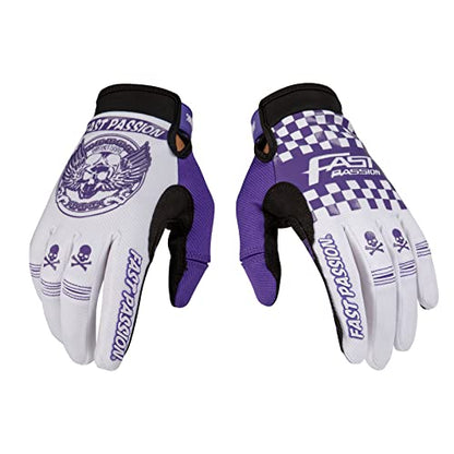 Motorcycle Gloves for Men Women (Large / White/Purple01)