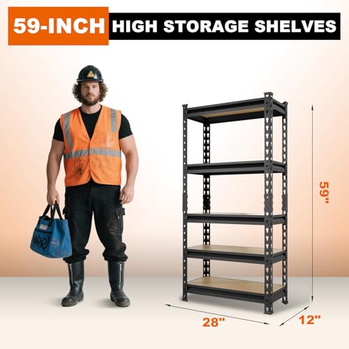 Storage Shelving Unit (59"Hx28"Wx12"D)