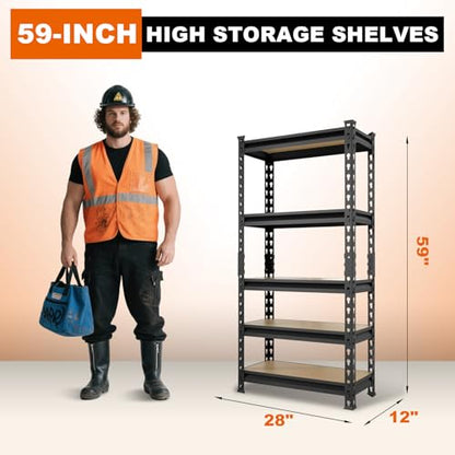 Storage Shelving Unit (59"Hx28"Wx12"D)