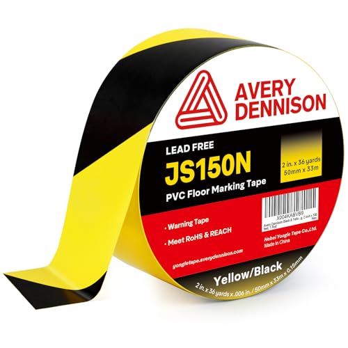 Safety Floor Tape 2 Inch x 108 FT (Black&Yellow)