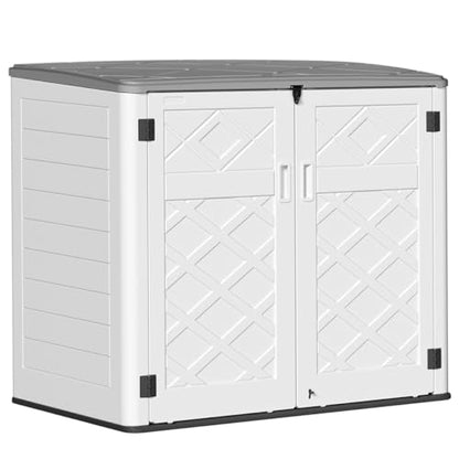 Horizontal Outdoor Storage Shed (48 Cu.ft White Shed-02B)