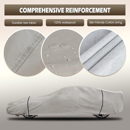 Waterproof Car Cover Fit for Corvette C4 C5 C6 C7 C8 1980 (Khaki / Custom Fit for Chevrolet Corvette)