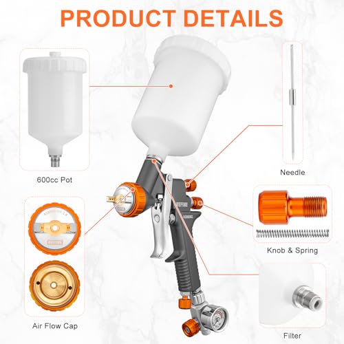 HVLP Air Spray Paint Gun Kit 1.4 (Premium Nozzles Set)