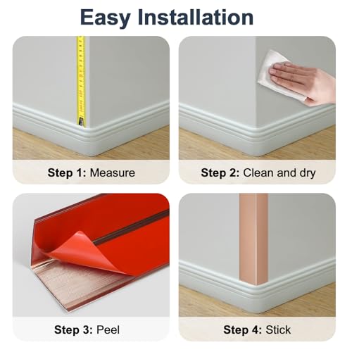 4PCS 45" Aluminum Metal Corner Protectors (4pack-45.0 x 2.0 x 2.0 in / Rose Gold)