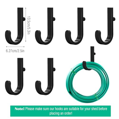 8 Pcs Shed Storage Tool Hooks Accessories Compatible with Suncast (J Shaped)
