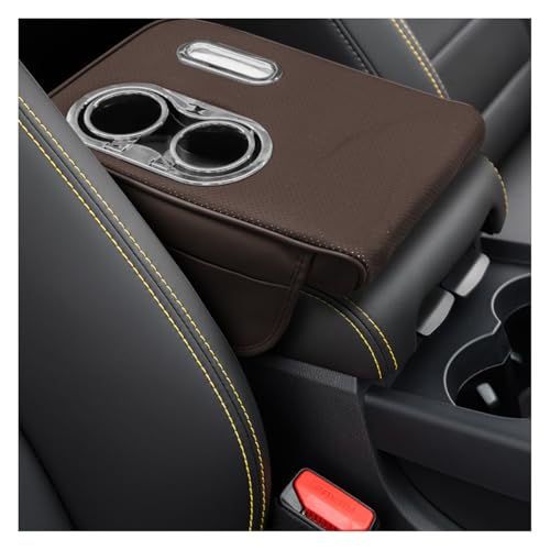 Leather Car Center Console Cover (Coffee)
