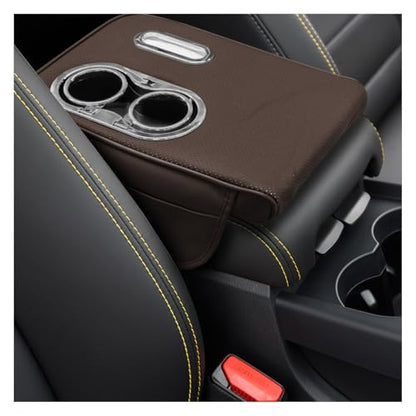 Leather Car Center Console Cover (Coffee)
