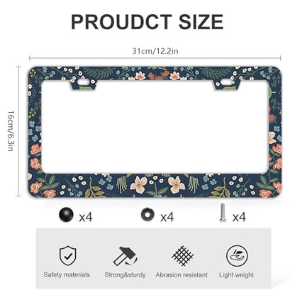 Colorful Floral Flowers License Plate Frames (Colorful Flowers)