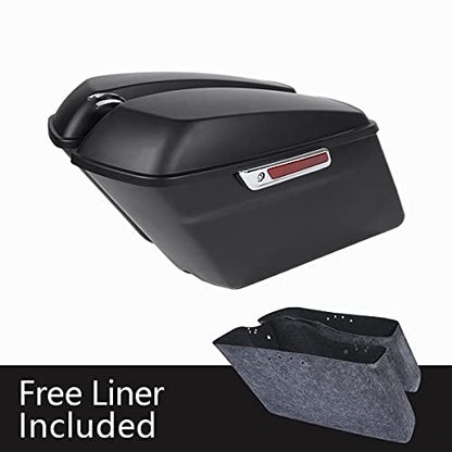 Motorcycle Saddlebags with Chrome Conversion Brackets Fit For Harley Softail Deluxe Heritage Softail 1984 (Matte Black)