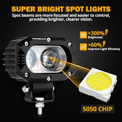 4 Inch R4 Series LED Square Pod Light (4 Inch White Spot Light)