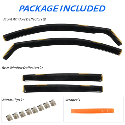 4 PCS in Channel Window Rain Guards Fit for 2013 (For 2013-2018 RAV4 in Channel)