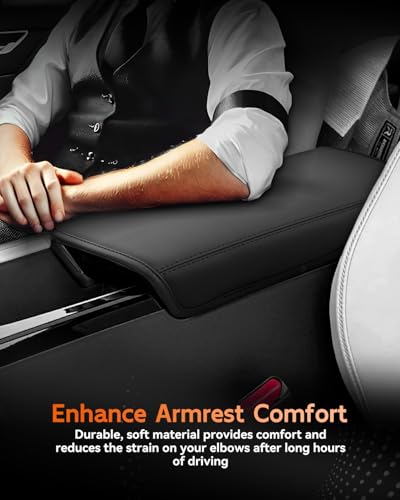 for 2025 2026 Acura ADX Center Console Cover Armrest Box Cover for ADX Accessories Console Arm Rest Protector (Acura ADX Thin Black Leather)