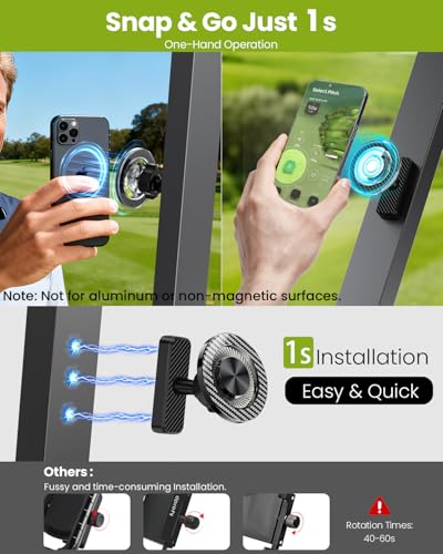 Magnetic Golf Cart Phone Holder (Carbon Fiber Black 1Pc)