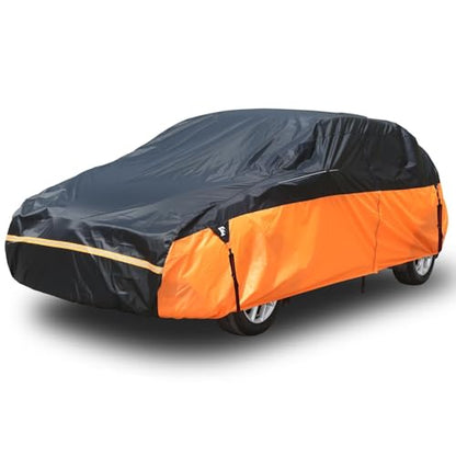 Waterproof Car Cover for Automobiles (Black-Orange / 3XXL：for Sedan(Lenght 191"-200"))
