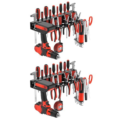 2Pcs Metal Screwdriver Organizer (Black / 2PC Hand Tool Holder)