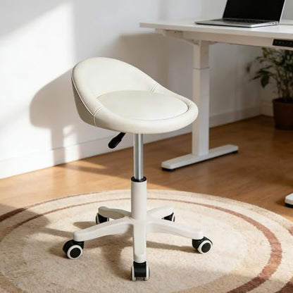 Rolling Stool Low Backrest (Black / Set of 1)