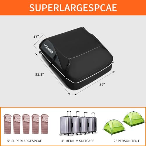 20 Cubic Waterproof Duty Car Roof Top Carrier (20 Cubic Feet)