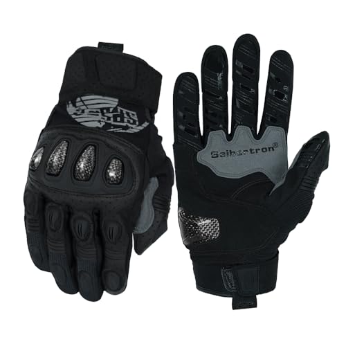 SPS 2 Unisex Touchscreen Road Racing Motorcycle MTB Sports Gloves Also fit BMX MX ATV Mountain Bike Bicycle Cycling Off (Black SPS-2 / L Adult)