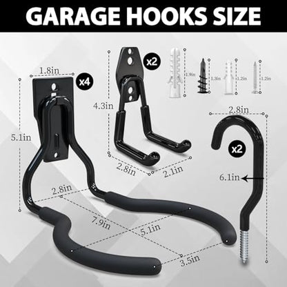 Oversized Garden Power Tool Hanger 4 Pack (4 Pack Weed Eater Hanger - 2SU / Black)