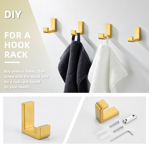 Towel Hook for Bathroom (1 Pack / Brushed Dark Gold)