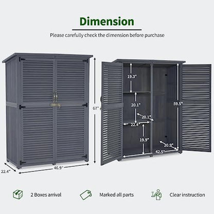 Outdoor Storage Cabinet (Gray / Large)