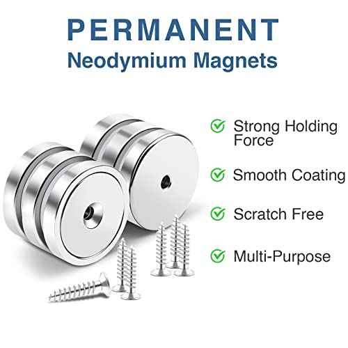 Strong Magnets with Hole 110LB+ Heavy Duty Neodymium Cup Magnet