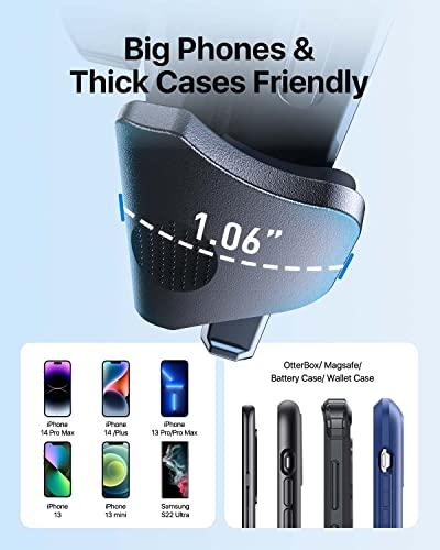 Car Phone Mount [Ultra Stable & Big Phones Friendly] Cell Phone Holders for Your Car Dashboard Windshield Vent Truck