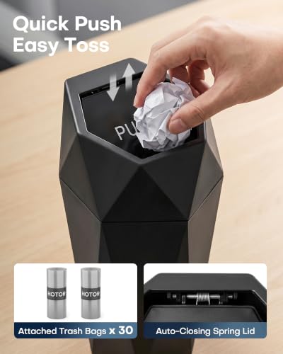 Car Trash Can with Lid (Black)