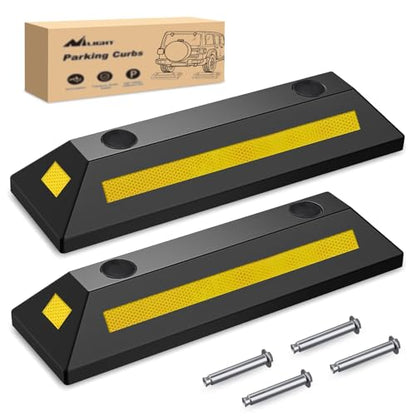 Rubber Parking Curb Wheel Stop for Garages and Driveways (22" 2-PACK)