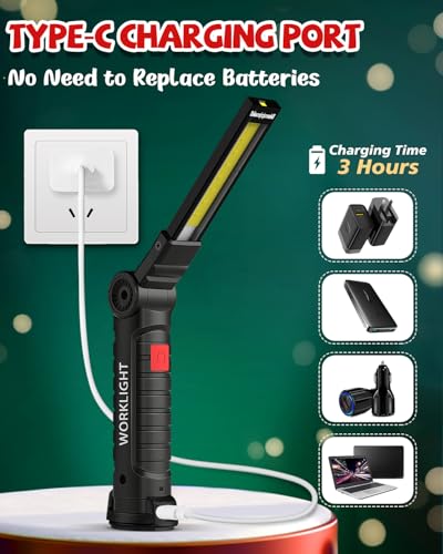 Rechargeable LED Work Light (4 Pack / Green)