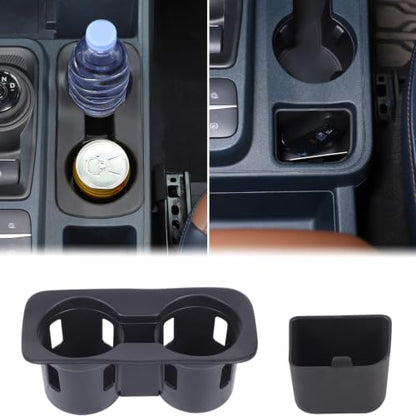 Center Console Cup Holder Insert Kit Compatible with Ford Maverick 2022+ (Black(Kit))