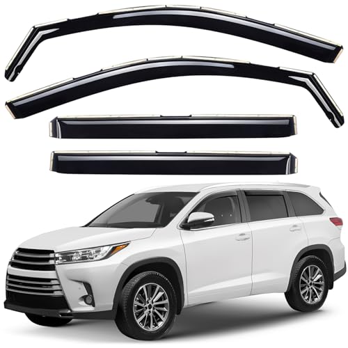 Window Deflectors Smoke Tinted in (For Highlander 14-19)